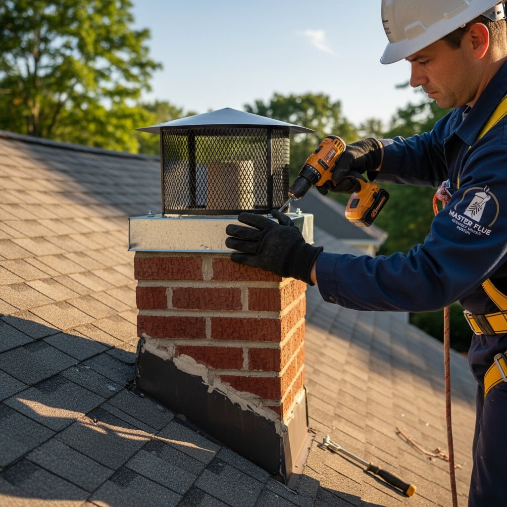 Boston Chimney Cap Installation
